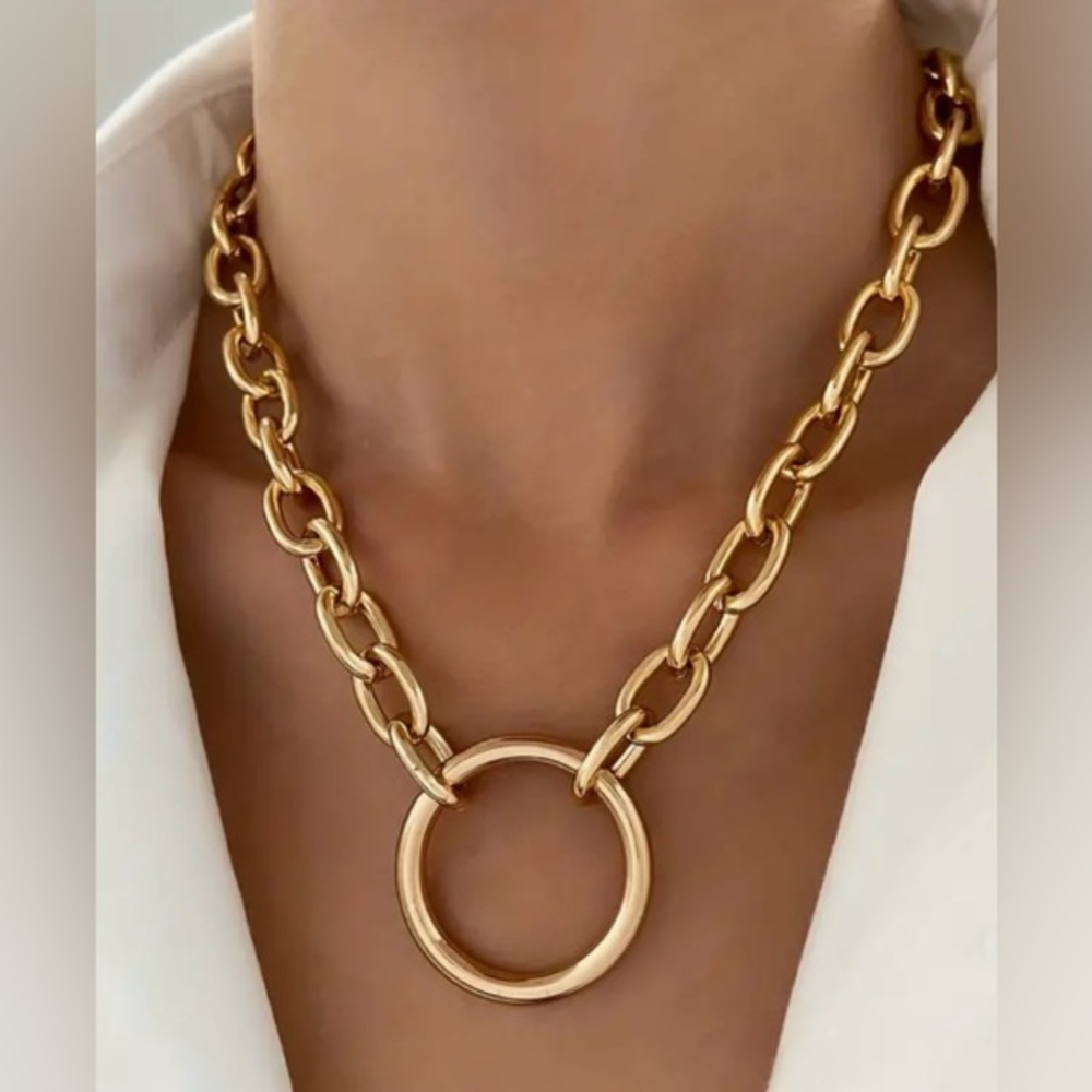 O ring lightweight 14k over titanium gold chain necklace
